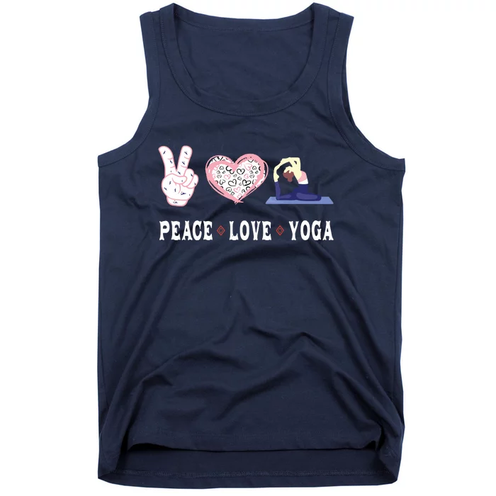 Yoga Lovers Player Fans Peace Love Yoga Tank Top