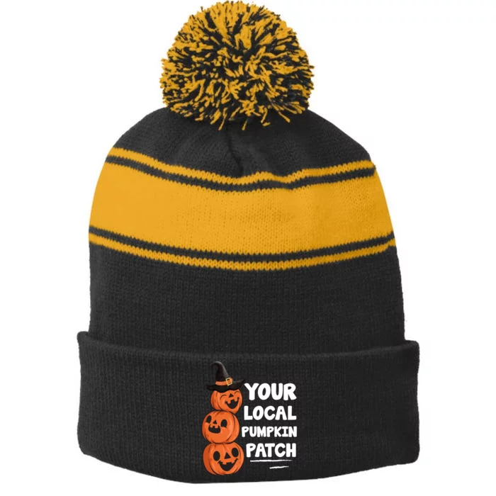 Your Local Pumpkin Patch Halloween Stripe Pom Pom Beanie