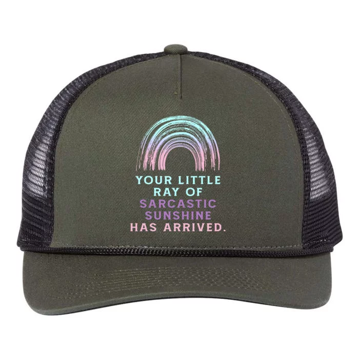 Your Little Ray Of Sarcastic Sunshine Has Arrived Retro Rope Trucker Hat Cap