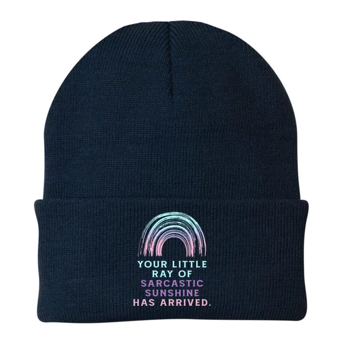 Your Little Ray Of Sarcastic Sunshine Has Arrived Knit Cap Winter Beanie