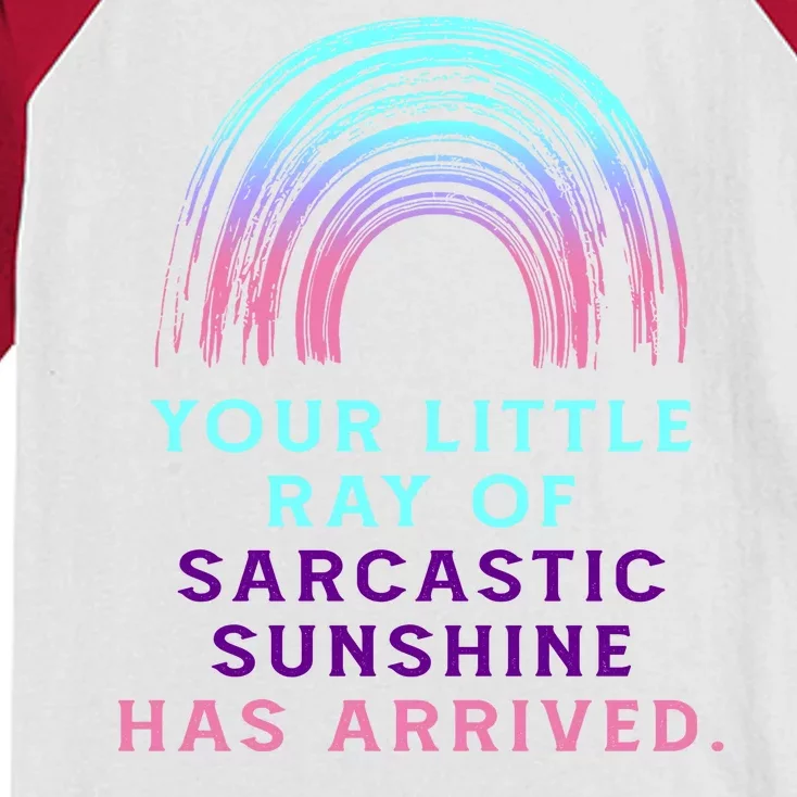 Your Little Ray Of Sarcastic Sunshine Has Arrived Kids Colorblock Raglan Jersey