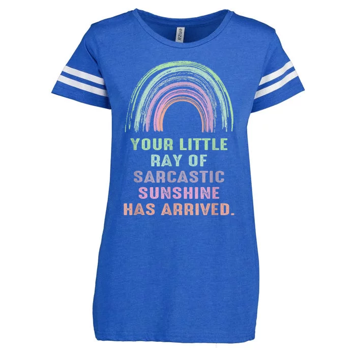 Your Little Ray Of Sarcastic Sunshine Has Arrived Rainbow Enza Ladies Jersey Football T-Shirt