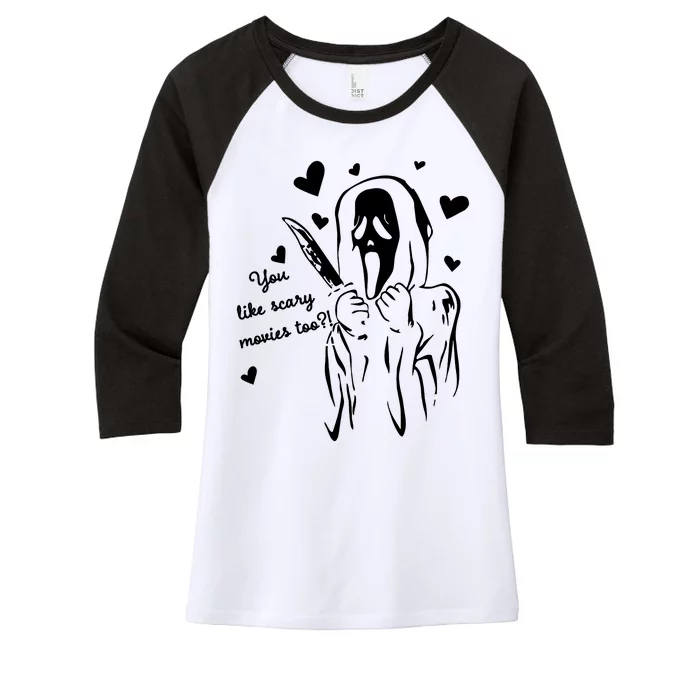 You Like Scary Movies Too Women's Tri-Blend 3/4-Sleeve Raglan Shirt