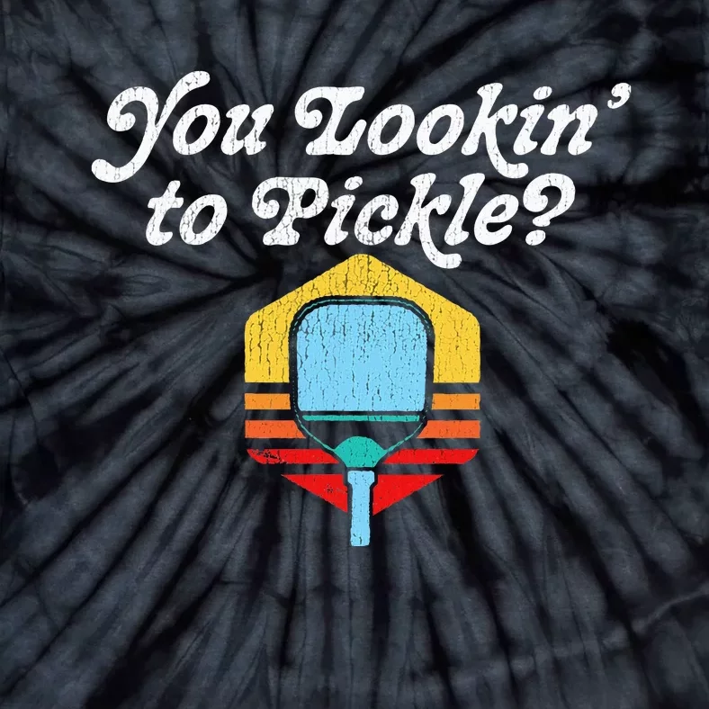 You Lookin To Pickle Pickleball Retro 80s Tie-Dye T-Shirt