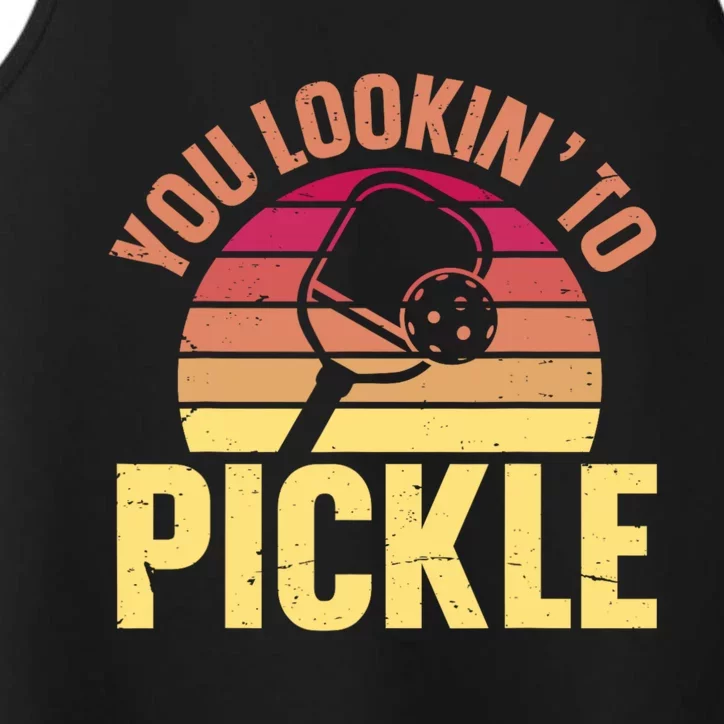 You Lookin To Pickle Funny Pickleball Lovers Performance Tank