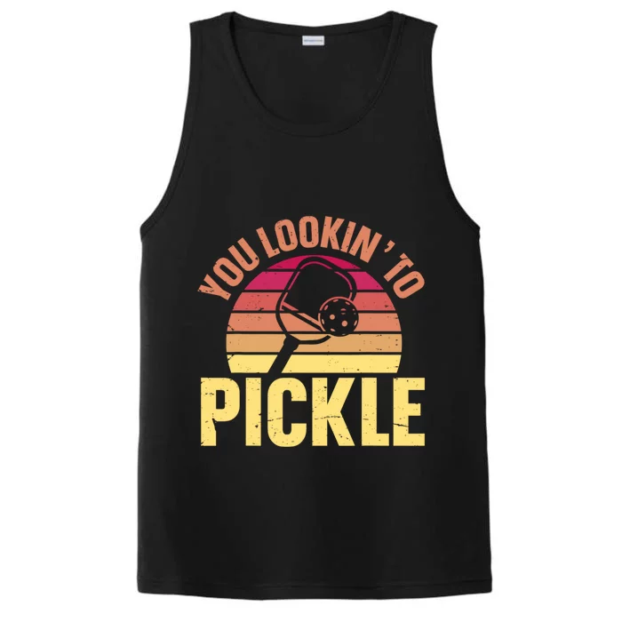 You Lookin To Pickle Funny Pickleball Lovers Performance Tank