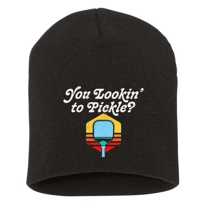 You Lookin To Pickle Pickleball Retro 80s Fit2serve Short Acrylic Beanie