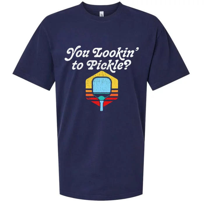 You Lookin To Pickle Pickleball Retro 80s Fit2serve Sueded Cloud Jersey T-Shirt