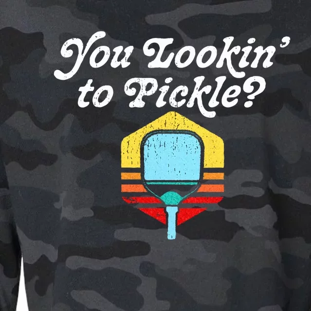 You Lookin To Pickle Pickleball Cropped Pullover Crew