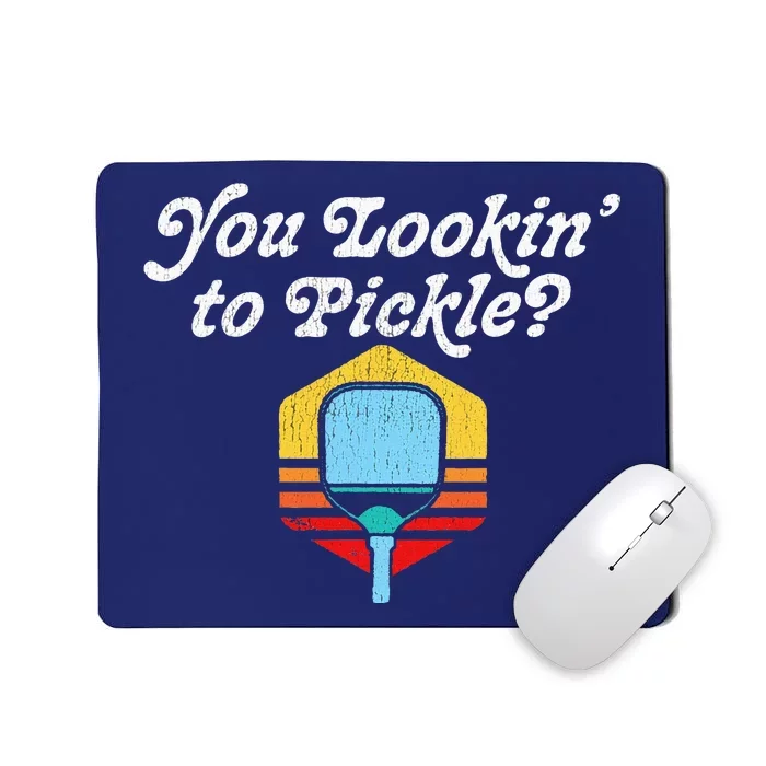 You Lookin To Pickle Pickleball Retro 80s Mousepad