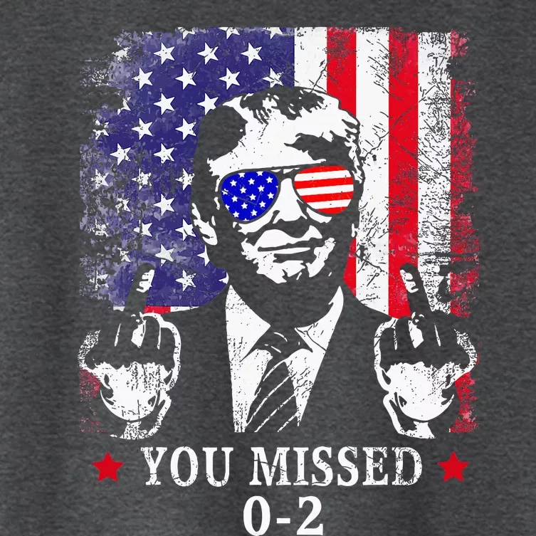 You Missed 02 Trump 2024 Political Satire American Flag Women's Crop Top Tee