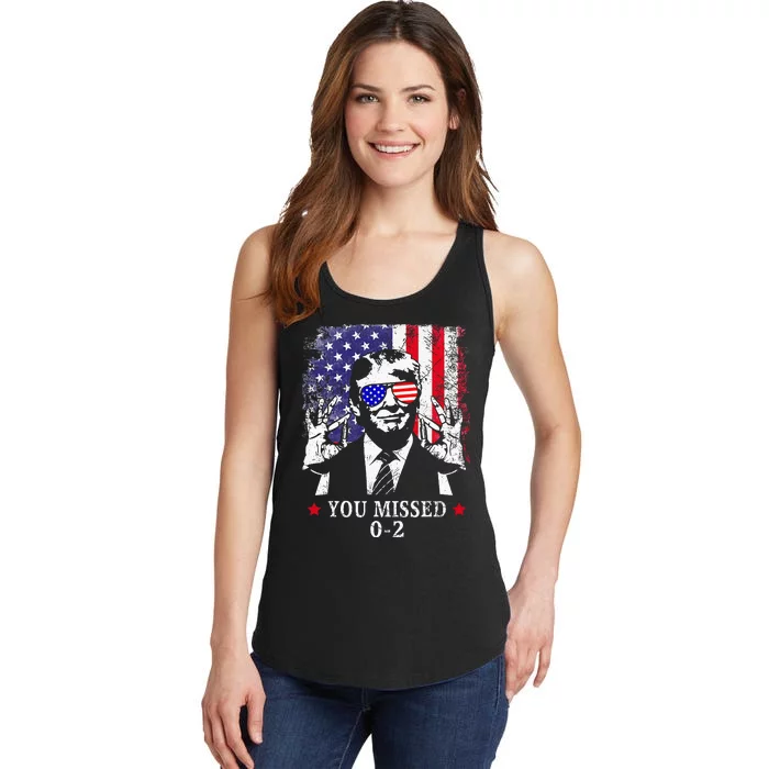 You Missed 0 2 Trump 2024 Us American Flag Ladies Essential Tank