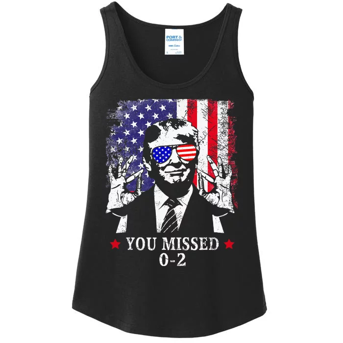 You Missed 0 2 Trump 2024 Us American Flag Ladies Essential Tank