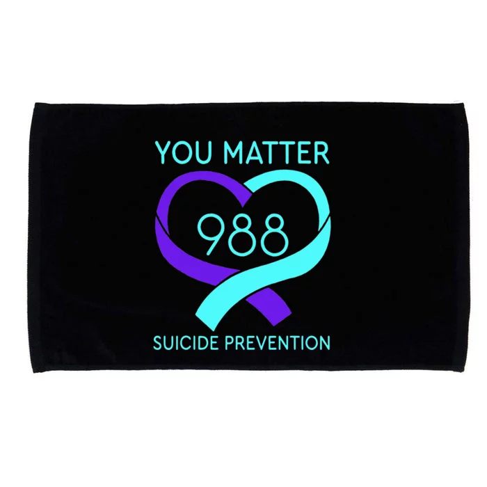 You Matter 988 Suicide Prevention Awaremess Heart Microfiber Hand Towel