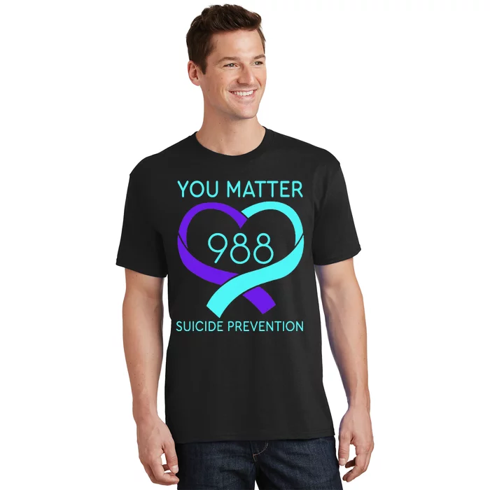 You Matter 988 Suicide Prevention Awaremess Heart T-Shirt