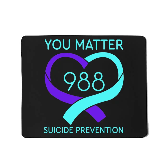 You Matter 988 Suicide Prevention Awaremess Heart Mousepad