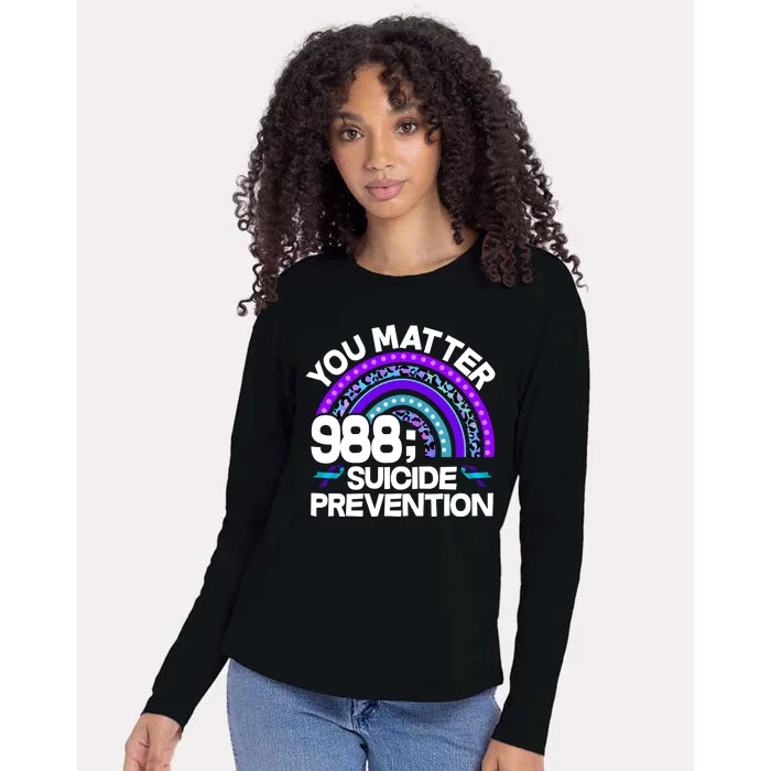 You Matter 988 Semicolon Suicide Prevention Womens Cotton Relaxed Long Sleeve T-Shirt