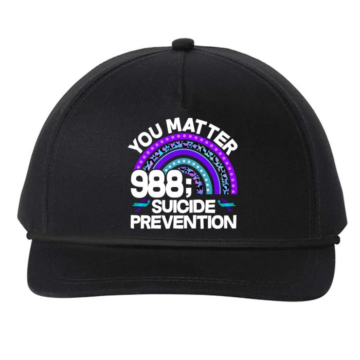 You Matter 988 Semicolon Suicide Prevention Snapback Five-Panel Rope Hat