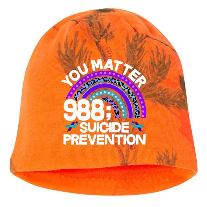 You Matter 988 Semicolon Suicide Prevention Kati - Camo Knit Beanie