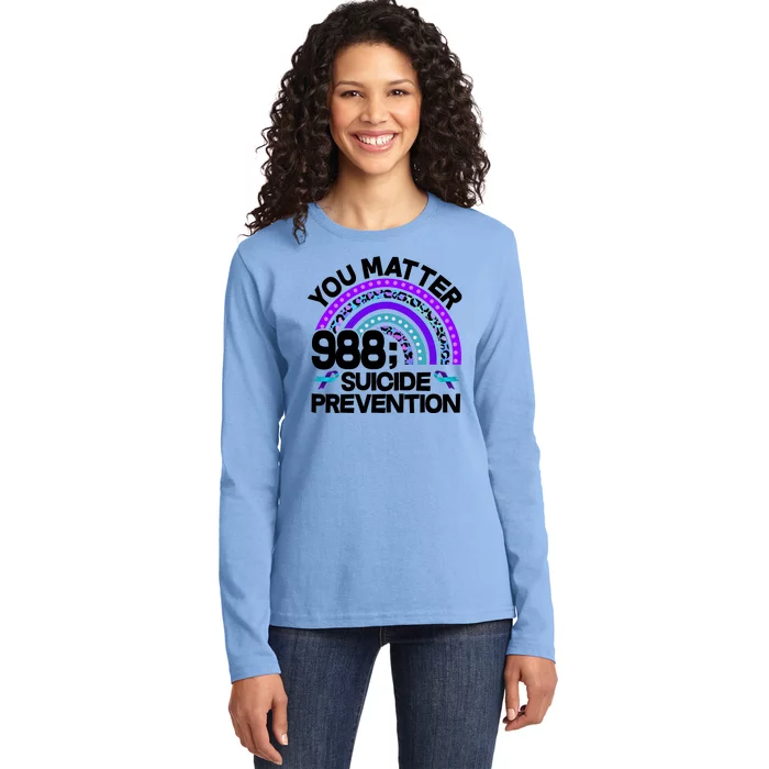 You Matter 988 Semicolon Suicide Prevention Ladies Long Sleeve Shirt