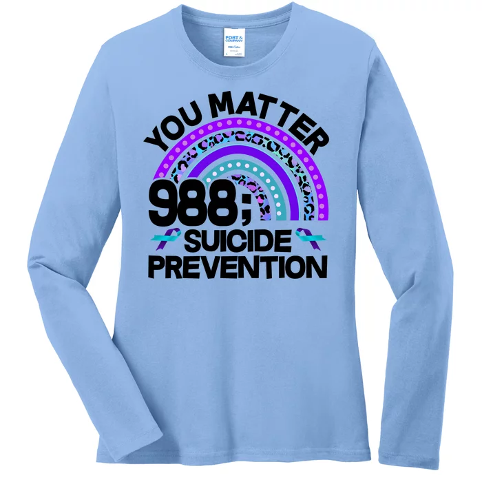 You Matter 988 Semicolon Suicide Prevention Ladies Long Sleeve Shirt