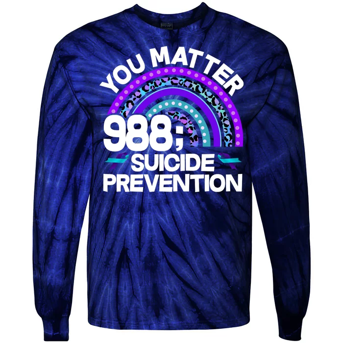 You Matter 988 Semicolon Suicide Prevention Tie-Dye Long Sleeve Shirt