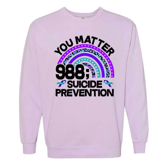 You Matter 988 Semicolon Suicide Prevention Garment-Dyed Sweatshirt