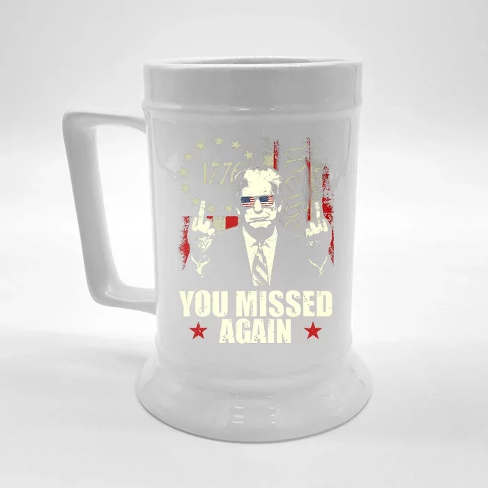 You Missed Again You Missed Front & Back Beer Stein