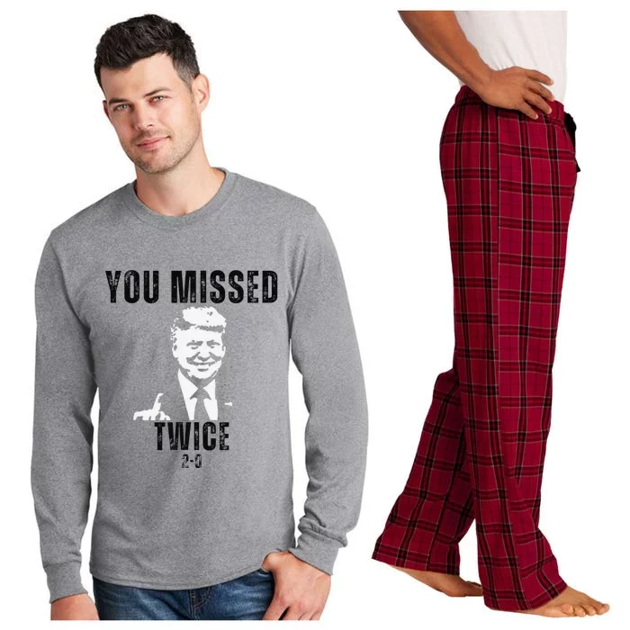 You Missed Again You Missed Me Twice Shot Republican Pro Long Sleeve Pajama Set