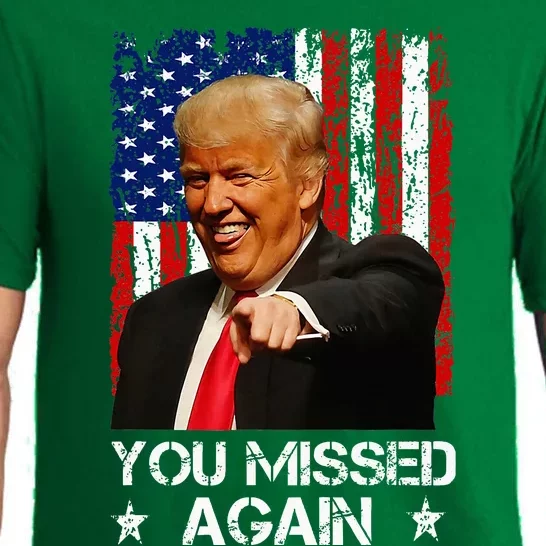 You Missed Again Trump 2024 Usa Flag Pajama Set