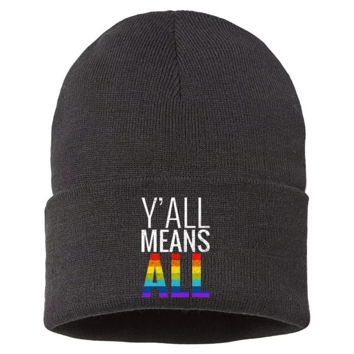 Yall Means All Lgbt G.A.Y Lesbian Pride Parade Sustainable Knit Beanie