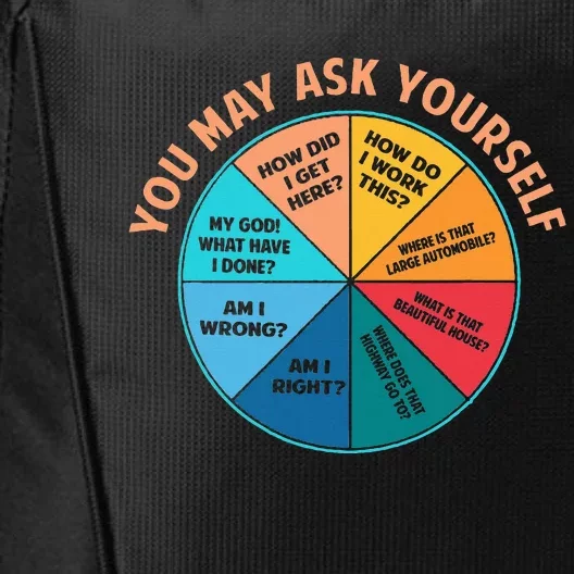 You May Ask Yourself Once In A Lifetime Pie Chart City Backpack