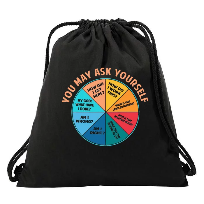 You May Ask Yourself Once In A Lifetime Pie Chart Drawstring Bag