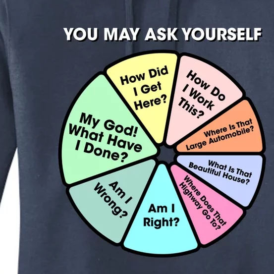 You May Ask Yourself Classic 80s Pop Music Retro Pie Chart Gift Women's Pullover Hoodie