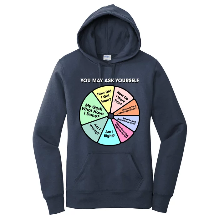 You May Ask Yourself Classic 80s Pop Music Retro Pie Chart Gift Women's Pullover Hoodie