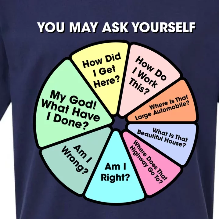 You May Ask Yourself Classic 80s Pop Music Retro Pie Chart Gift Sueded Cloud Jersey T-Shirt