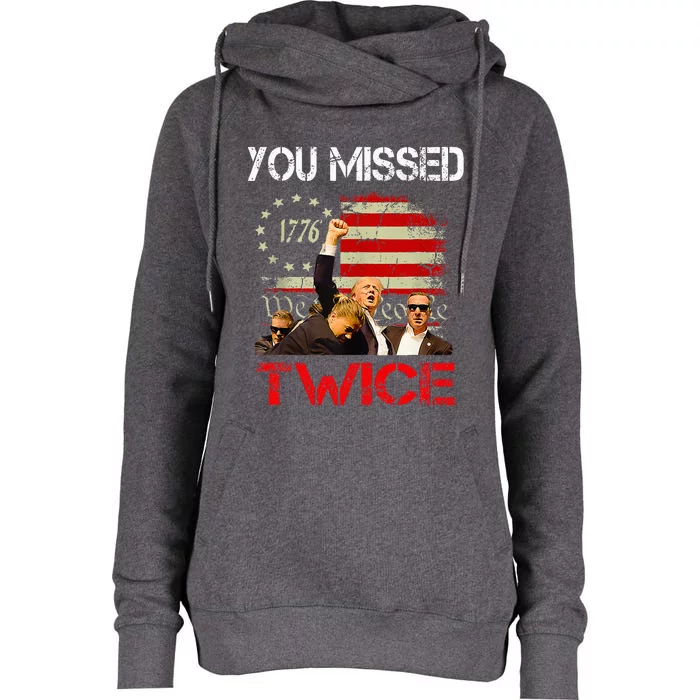 You Missed Again You Missed & Adult Humor Womens Funnel Neck Pullover Hood