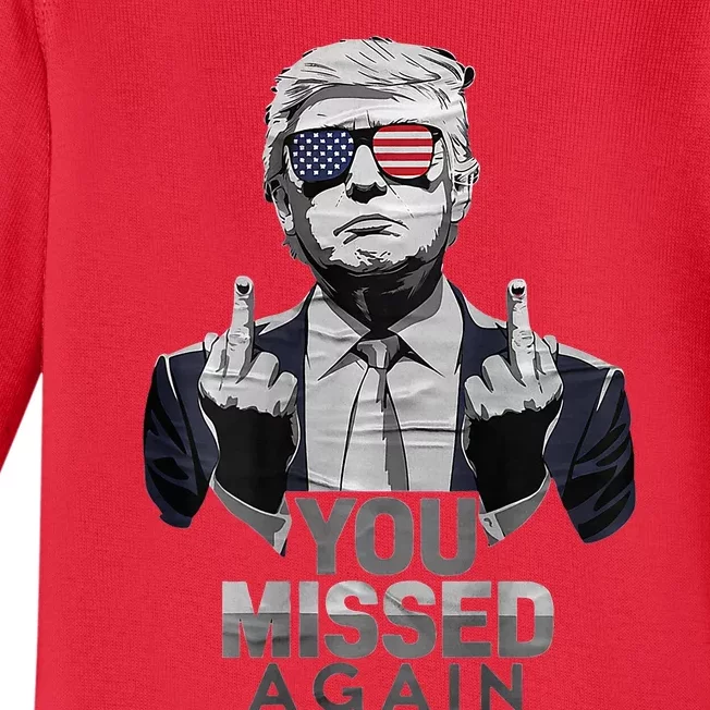 You Missed Again You Missed 2.0 Us Flag 2024 Baby Long Sleeve Bodysuit