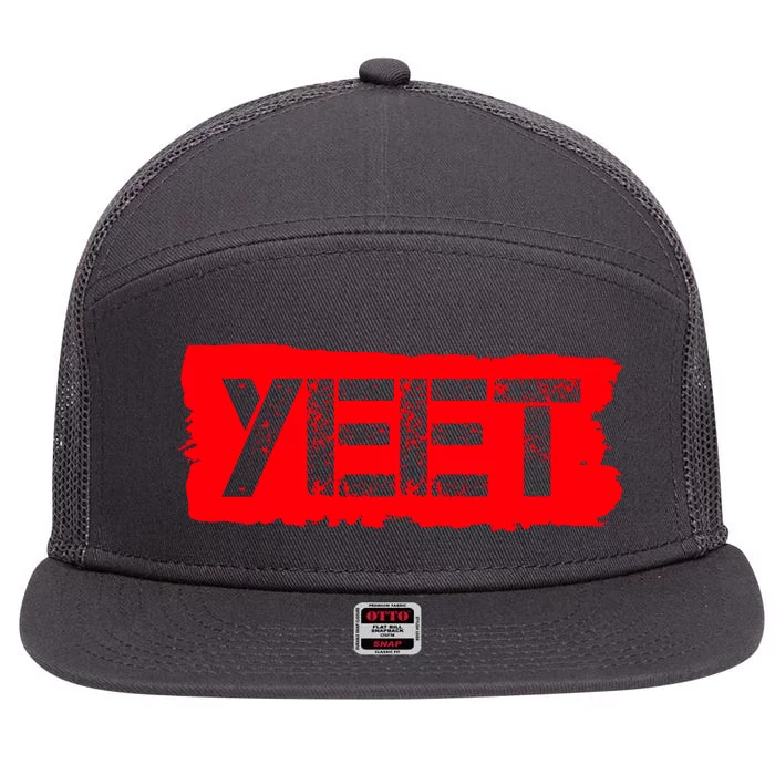 Yeet Meme Army Stamp Style 7 Panel Mesh Trucker Snapback Hat