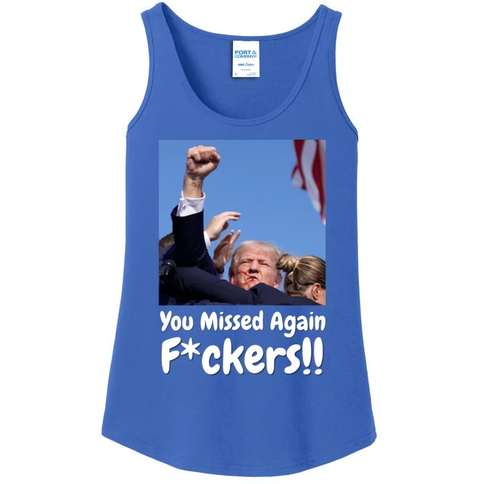 You Missed Again Fvckers Ladies Essential Tank