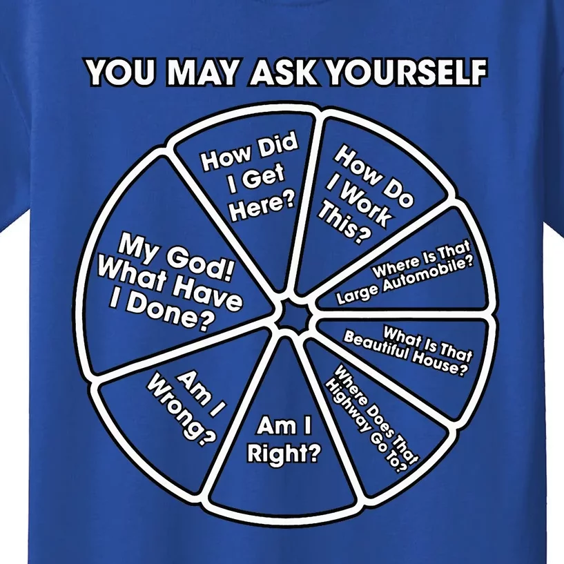 You May Ask Yourself Classic 80S Pop Music Retro Pie Chart Kids T-Shirt