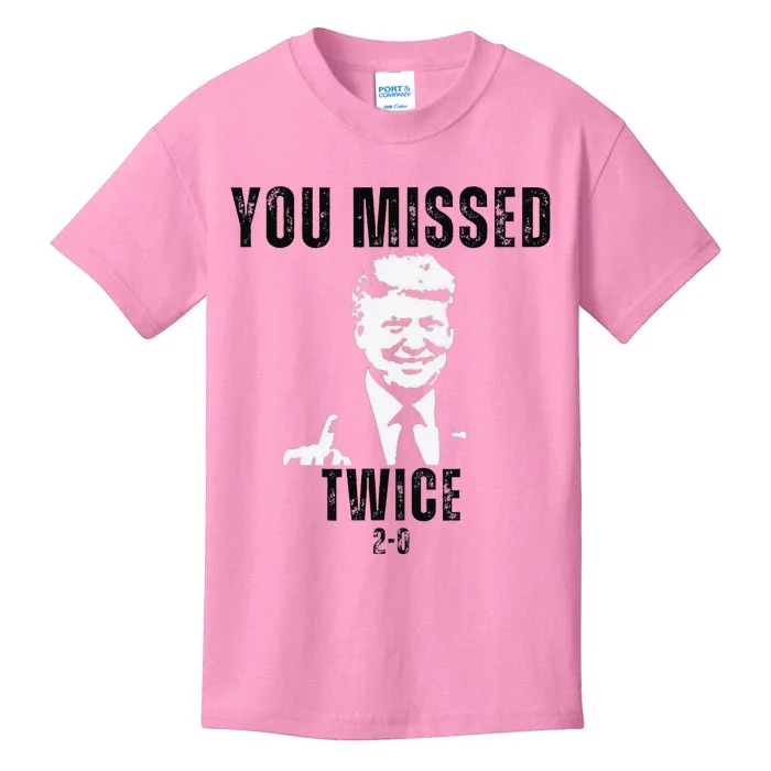 You Missed Again You Missed Me Twice Shot Republican Pro Kids T-Shirt