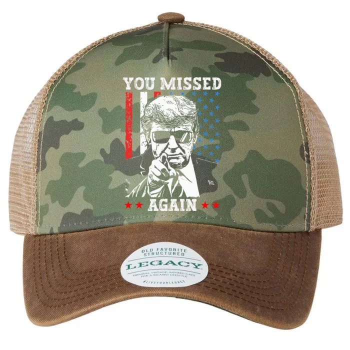 You Missed Again You Missed Us Flag Legacy Tie Dye Trucker Hat