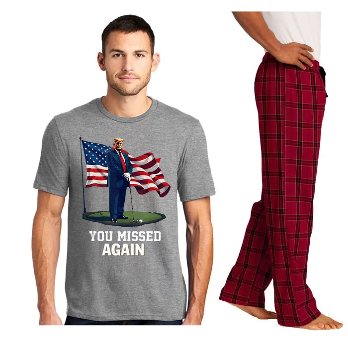 You Missed Again Trump 2024 Usa Flag Pajama Set