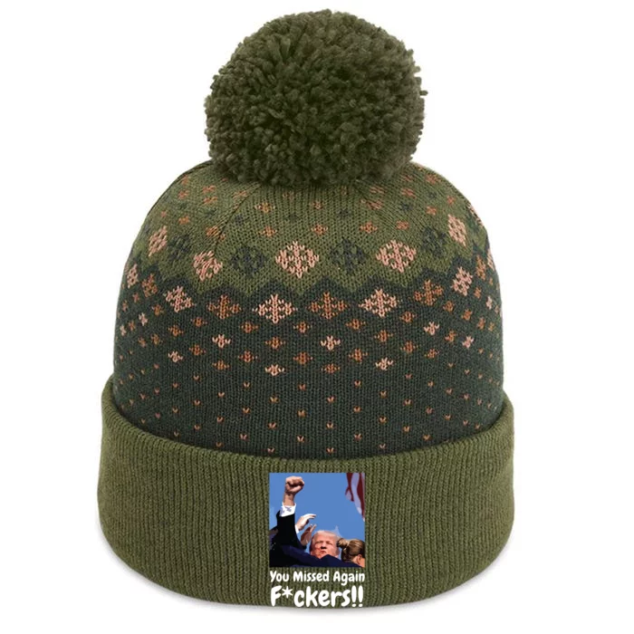 You Missed Again Fvckers You Missed The Baniff Cuffed Pom Beanie