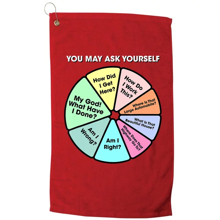 You May Ask Yourself Classic 80S Pop Music Retro Pie Chart Platinum Collection Golf Towel