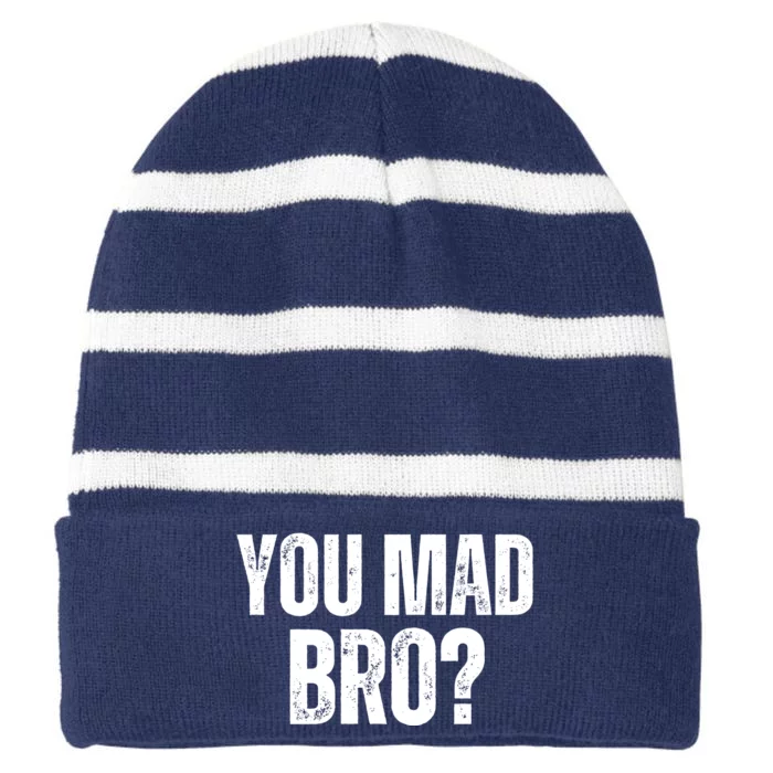 You Mad Bro? Striped Beanie with Solid Band