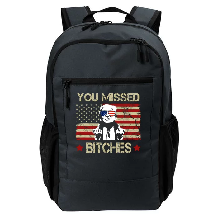 You Missed B!!Ches Donald Trump Middle Finger Usa Flag Daily Commute Backpack