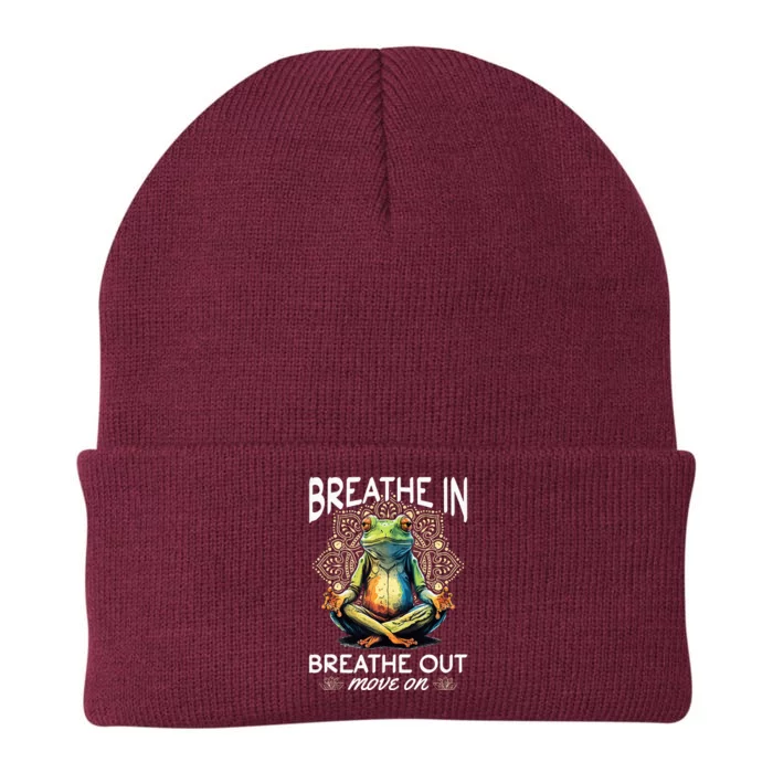 Yoga Meditation Breathe In Breathe Out Move On Knit Cap Winter Beanie