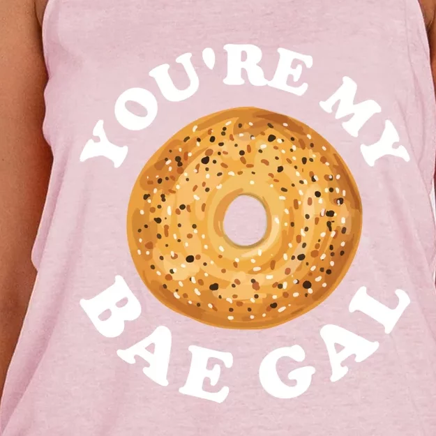 Youre My Bae Gal Pun Bagel Lover Great Gift Women's Knotted Racerback Tank